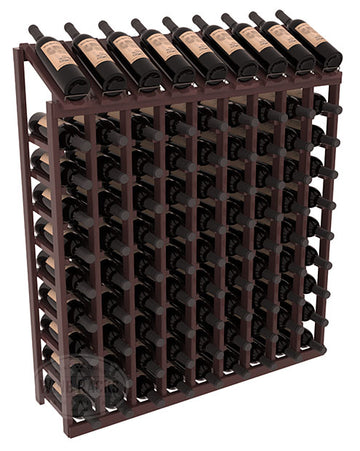 InstaCellar - 9 Column, 10R Display Top Rack in Redwood Walnut stained with WineSafe™ Satin Sealant