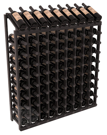 InstaCellar - 9 Column, 10R Display Top Rack in Redwood Black stained with WineSafe™ Satin Sealant