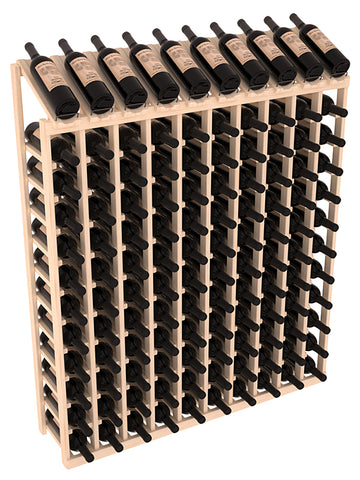 InstaCellar - 10 Column, 12R Display Top Rack in Pine Unstained without WineSafe™ Satin Sealant