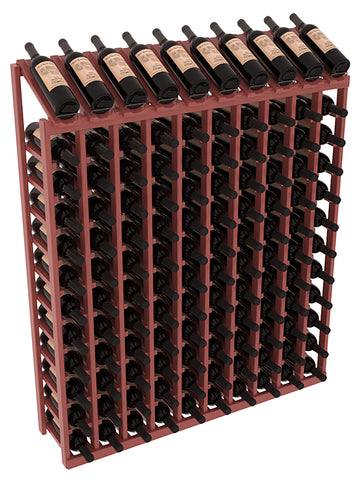 InstaCellar - 10 Column, 12R Display Top Rack in Pine Cherry stained with WineSafe™ Satin Sealant