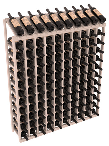 InstaCellar - 10 Column, 12R Display Top Rack in Pine Greywash stained without WineSafe™ Satin Sealant