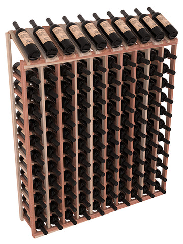 InstaCellar - 10 Column, 12R Display Top Rack in Redwood Unstained without WineSafe™ Satin Sealant