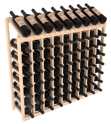 InstaCellar - 9 Column, 8R Display Top Rack in Pine Unstained without WineSafe™ Satin Sealant