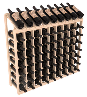 InstaCellar - 9 Column, 8R Display Top Rack in Pine Unstained with WineSafe™ Satin Sealant