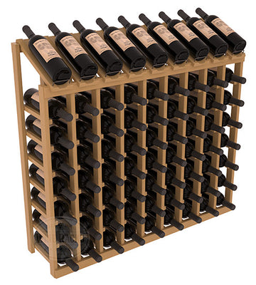 InstaCellar - 9 Column, 8R Display Top Rack in Pine Oak stained with WineSafe™ Satin Sealant