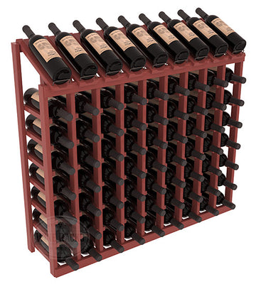 InstaCellar - 9 Column, 8R Display Top Rack in Pine Cherry stained with WineSafe™ Satin Sealant