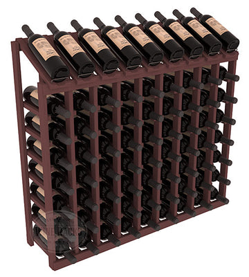 InstaCellar - 9 Column, 8R Display Top Rack in Pine Walnut stained without WineSafe™ Satin Sealant