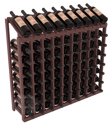 InstaCellar - 9 Column, 8R Display Top Rack in Pine Walnut stained with WineSafe™ Satin Sealant