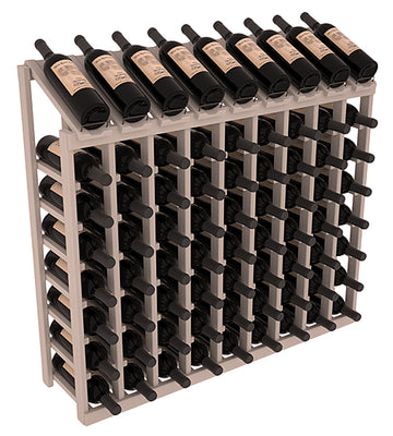 InstaCellar - 9 Column, 8R Display Top Rack in Pine Greywash stained without WineSafe™ Satin Sealant