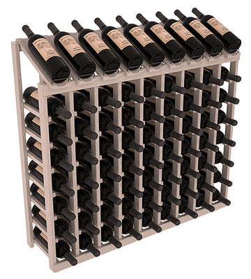 InstaCellar - 9 Column, 8R Display Top Rack in Pine Greywash stained with WineSafe™ Satin Sealant