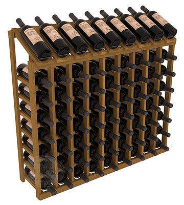 InstaCellar - 9 Column, 8R Display Top Rack in Redwood Oak stained without WineSafe™ Satin Sealant