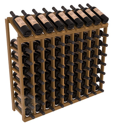 InstaCellar - 9 Column, 8R Display Top Rack in Redwood Oak stained with WineSafe™ Satin Sealant