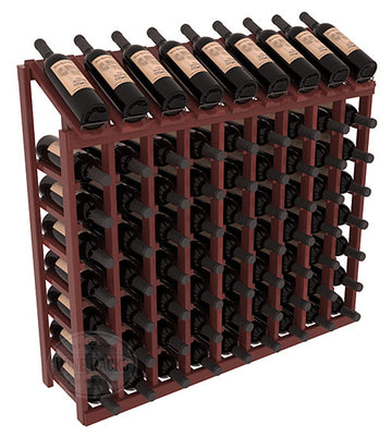 InstaCellar - 9 Column, 8R Display Top Rack in Redwood Cherry stained with WineSafe™ Satin Sealant