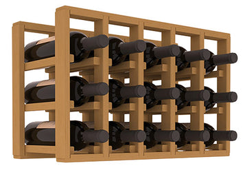 Living Series - 5 Column Countertop Rack in Pine Oak stained without WineSafe™ Satin Sealant