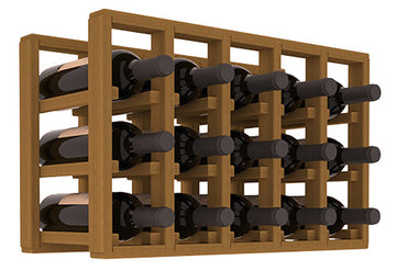 Living Series - 5 Column Countertop Rack in Redwood Oak stained without WineSafe™ Satin Sealant