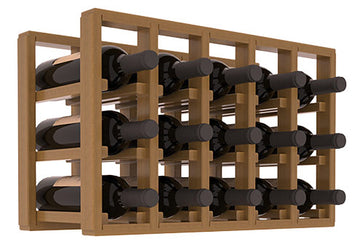 Living Series - 5 Column Countertop Rack in Redwood Oak stained with WineSafe™ Satin Sealant