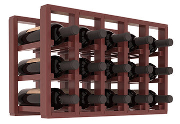 Living Series - 5 Column Countertop Rack in Redwood Cherry stained with WineSafe™ Satin Sealant
