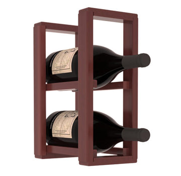 Living Series - 1 Column Magnum Countertop Rack in Redwood Cherry stained with WineSafe™ Satin Sealant