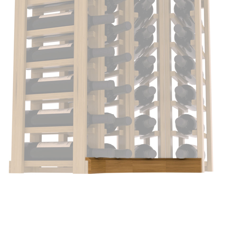 InstaCellar - Base Corner Molding in Grand Mahogany Oak stained with WineSafe™ Satin Sealant