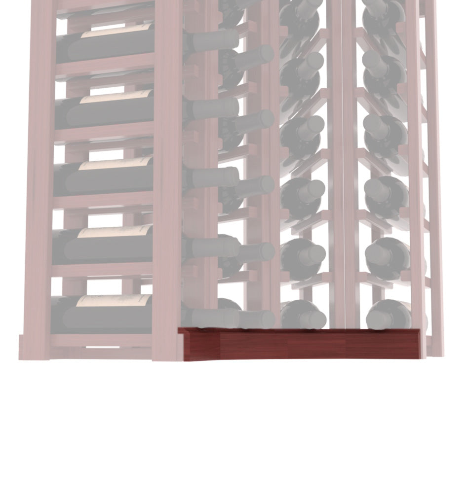 InstaCellar - Base Corner Molding in Grand Mahogany Cherry stained with WineSafe™ Satin Sealant