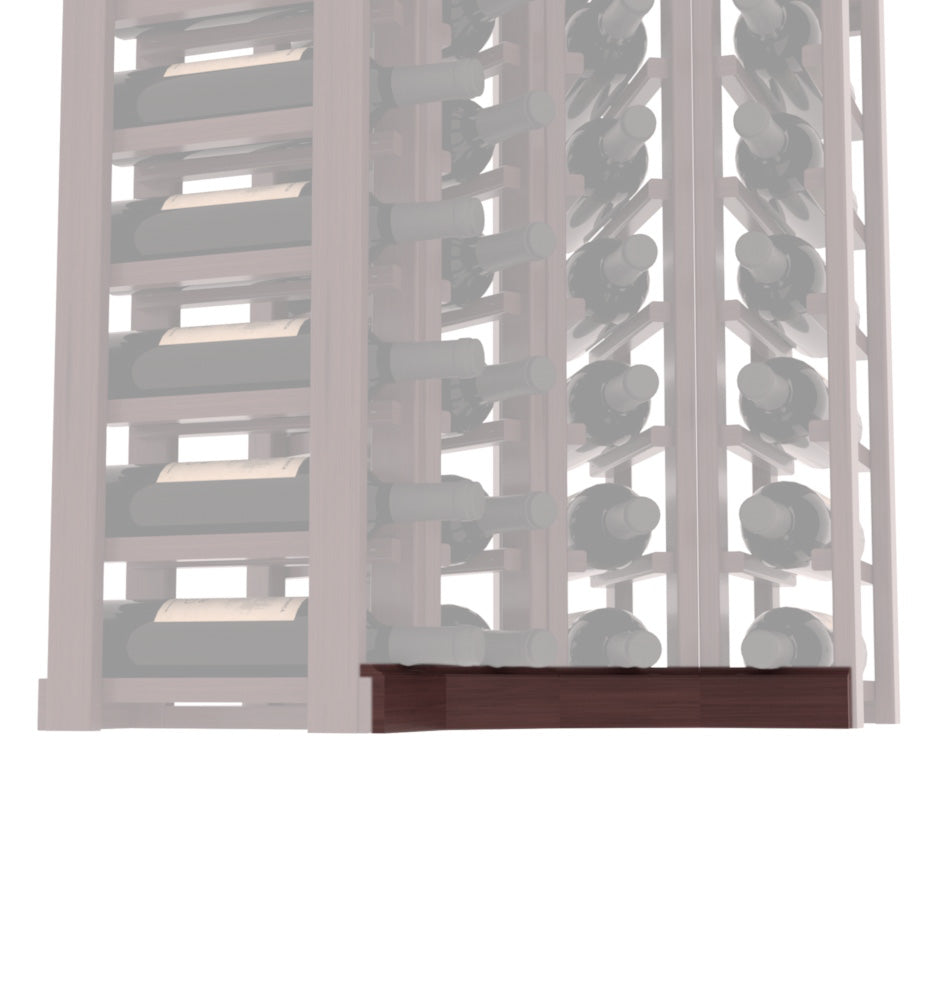 InstaCellar - Base Corner Molding in Grand Mahogany Walnut stained with WineSafe™ Satin Sealant