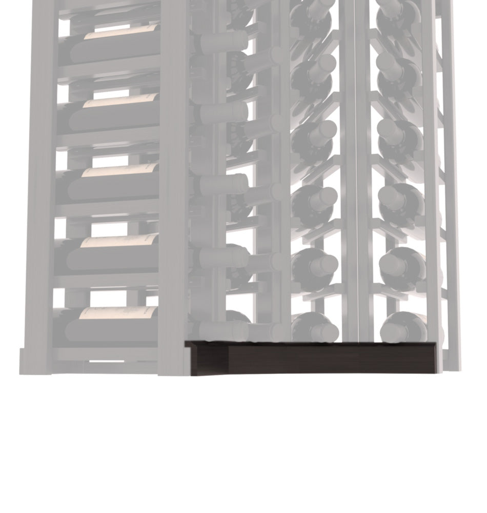 InstaCellar - Base Corner Molding in Grand Mahogany Black stained with WineSafe™ Satin Sealant