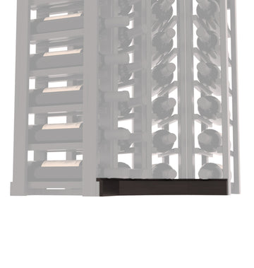 InstaCellar - Base Corner Molding in Grand Mahogany Black stained with WineSafe™ Satin Sealant