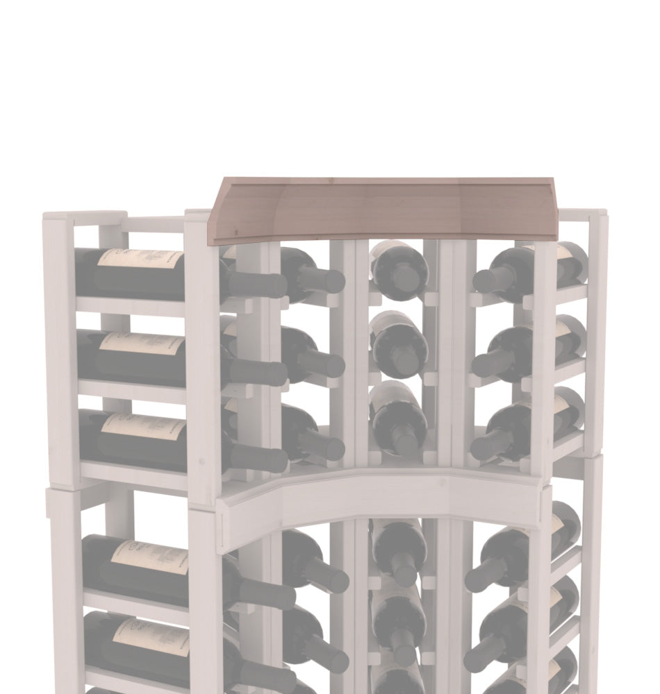 InstaCellar - Crown Corner Molding in Knotty Alder Greywash stained without WineSafe™ Satin Sealant