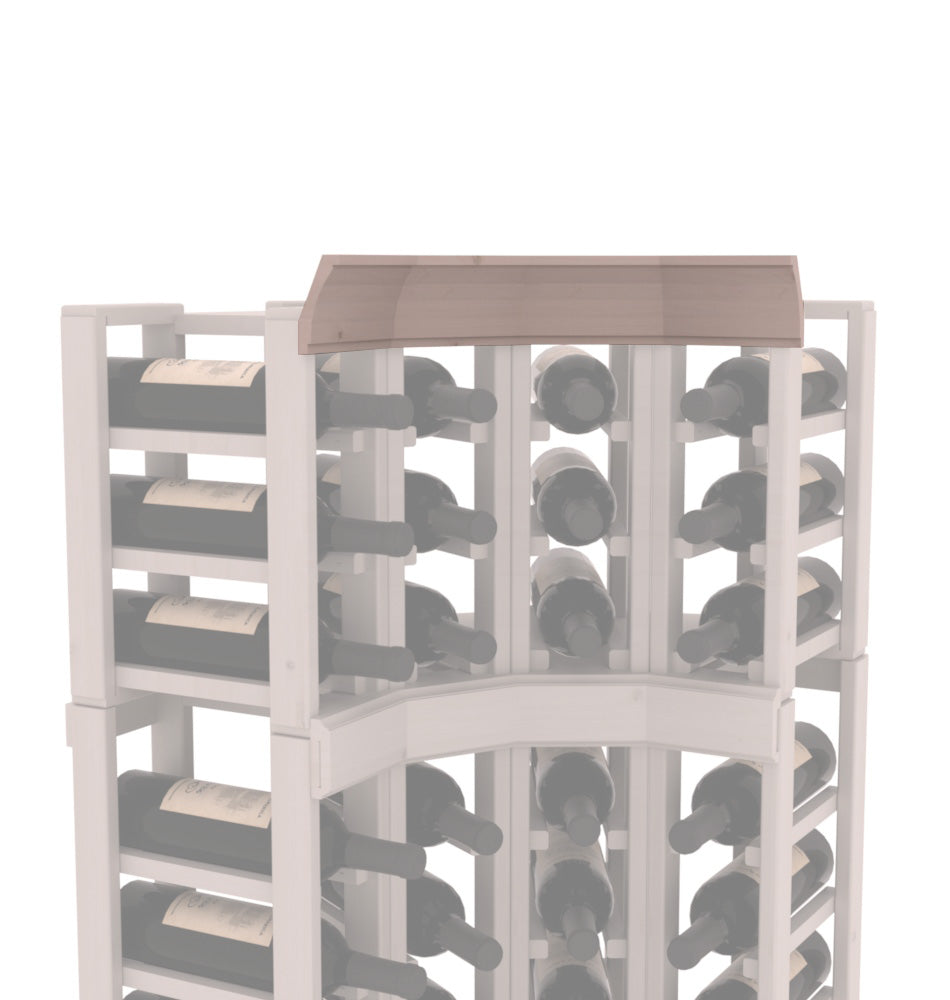 InstaCellar - Crown Corner Molding in Knotty Alder Greywash stained with WineSafe™ Satin Sealant