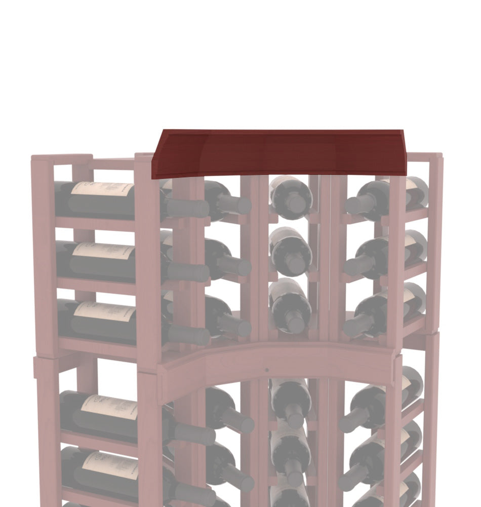 InstaCellar - Crown Corner Molding in Ponderosa Pine Cherry stained with WineSafe™ Satin Sealant