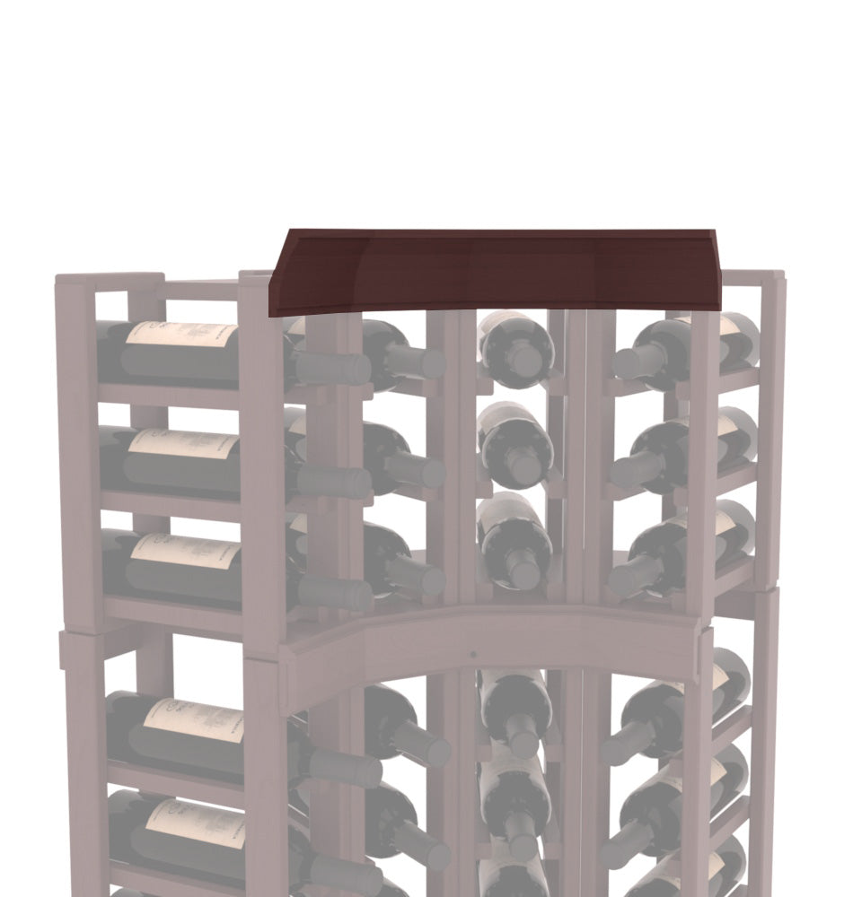 InstaCellar - Crown Corner Molding in Ponderosa Pine Walnut stained with WineSafe™ Satin Sealant