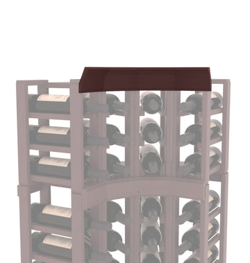 InstaCellar - Crown Corner Molding in Ponderosa Pine Walnut stained with WineSafe™ Satin Sealant