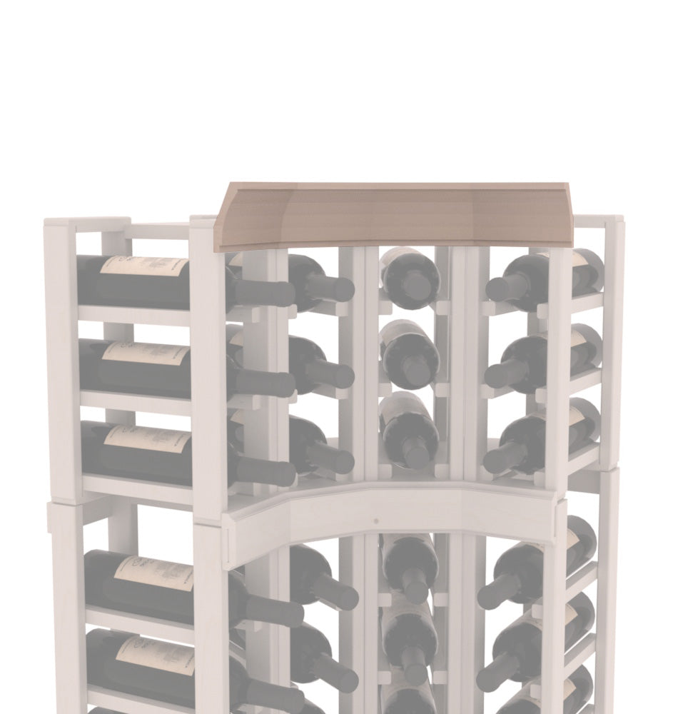 InstaCellar - Crown Corner Molding in Ponderosa Pine Greywash stained with WineSafe™ Satin Sealant