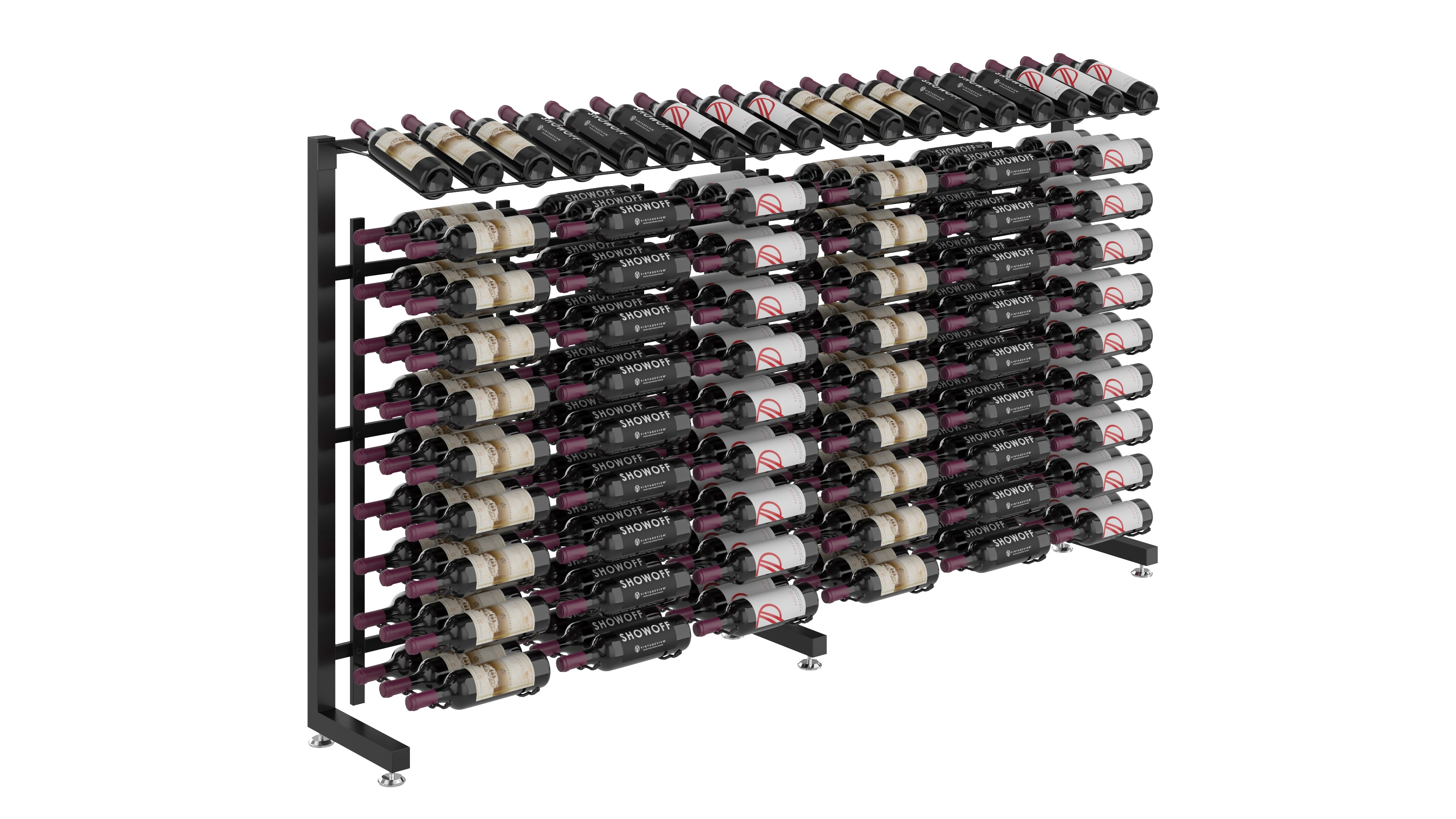 Half Aisle Extension (90 Bottle) in Matte Black