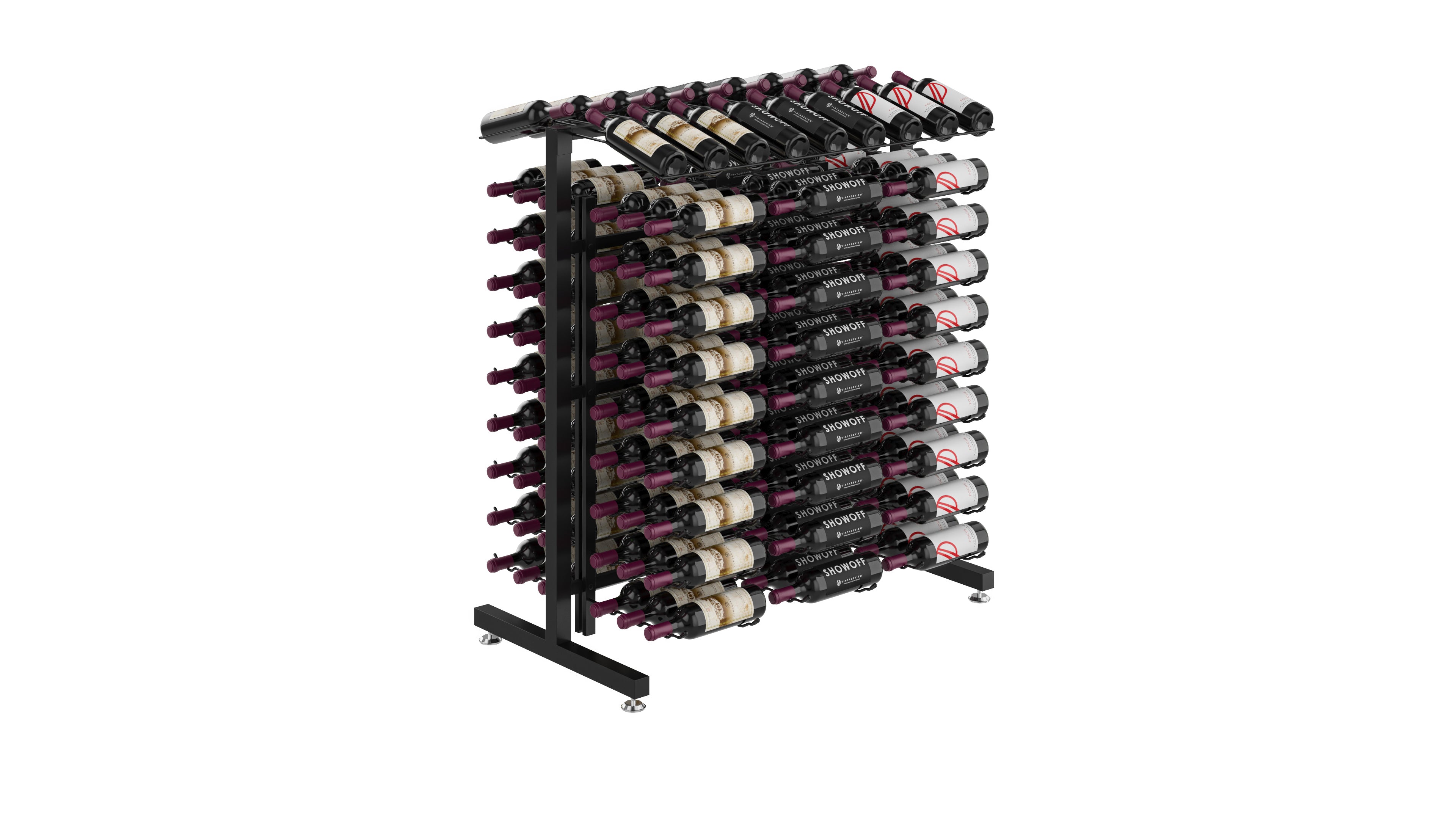 Commercial Aisle Rack (180 Bottle) in 180 Bottles (Base Kit Only) Matte Black