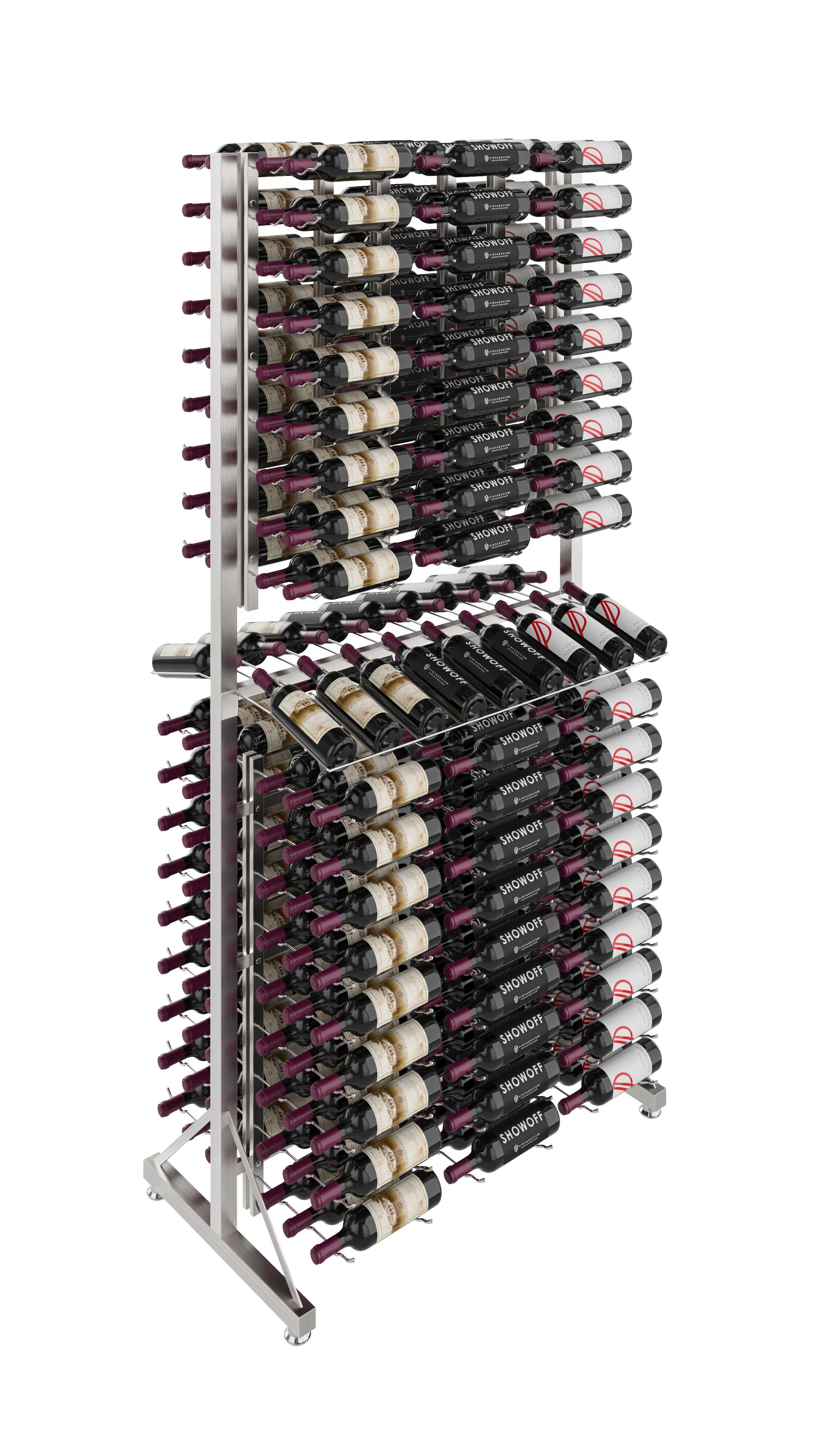 Freestanding Retail Display (288 Bottle) in 288 Bottles (Base Kit Only) Brushed Nickel