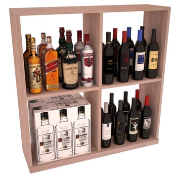 InstaCellar - Liquor Solid Case Bin in Grand Mahogany Unstained without WineSafe™ Satin Sealant