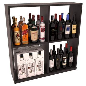 InstaCellar - Liquor Solid Case Bin in Grand Mahogany Black stained with WineSafe™ Satin Sealant