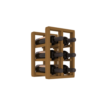Living Series - 2 Column Countertop Rack in Redwood Oak stained without WineSafe™ Satin Sealant