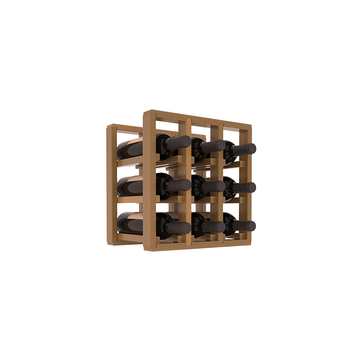 Living Series - 3 Column Countertop Rack in Redwood Oak stained with WineSafe™ Satin Sealant