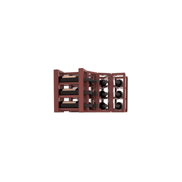 Living Series - 4 Column Corner Countertop Rack in Redwood Cherry stained with WineSafe™ Satin Sealant