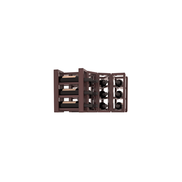 Living Series - 4 Column Corner Countertop Rack in Redwood Walnut stained with WineSafe™ Satin Sealant