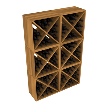 Living Series - 144 Bottle Wine Cube in Redwood Oak stained without WineSafe™ Satin Sealant