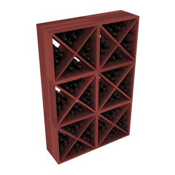 Living Series - 144 Bottle Wine Cube in Redwood Cherry stained without WineSafe™ Satin Sealant