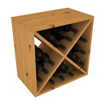 Living Series - 24 Bottle Wine Cube in Alder Oak stained without WineSafe™ Satin Sealant