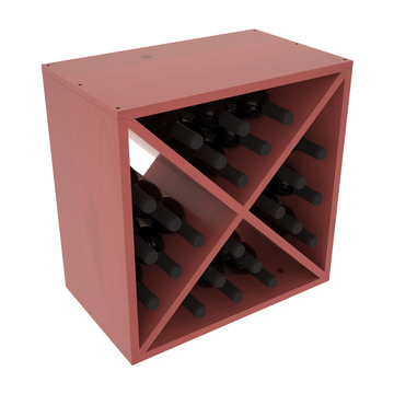 Living Series - 24 Bottle Wine Cube in Pine Cherry stained with WineSafe™ Satin Sealant