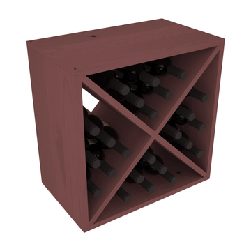 Living Series - 24 Bottle Wine Cube in Pine Walnut stained without WineSafe™ Satin Sealant