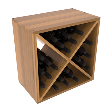 Living Series - 24 Bottle Wine Cube in Redwood Oak stained with WineSafe™ Satin Sealant