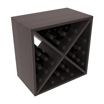 Living Series - 24 Bottle Wine Cube in Redwood Black stained with WineSafe™ Satin Sealant