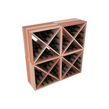 Living Series - 96 Bottle Wine Cube in Redwood Unstained without WineSafe™ Satin Sealant